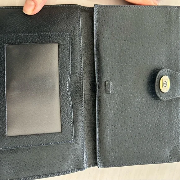 AUTHENTIC GUCCI VINTAGE GG Monogram Supreme Blue Leather & Canvas Long Wallet - Picture 8 of 12